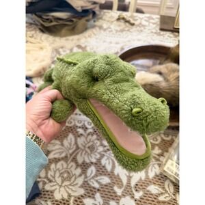The Petting Zoo Green Alligator Hand Puppet Plush Toy 1994 JLI Crocodile